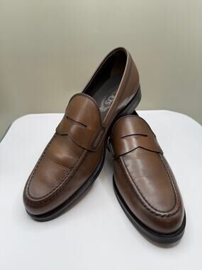 Tod's "ZF Mocassino" penny loafers Sz 9  cacao brown leather MSRP $1150